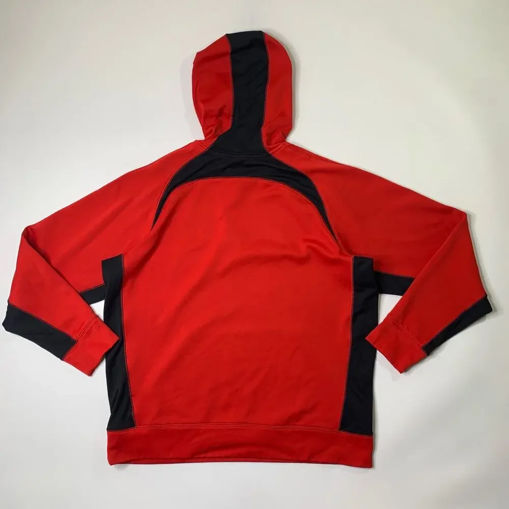 Nike Sweatshirt Men Large Red Therma Fit Pullover Training Hoodie Fleece Workout